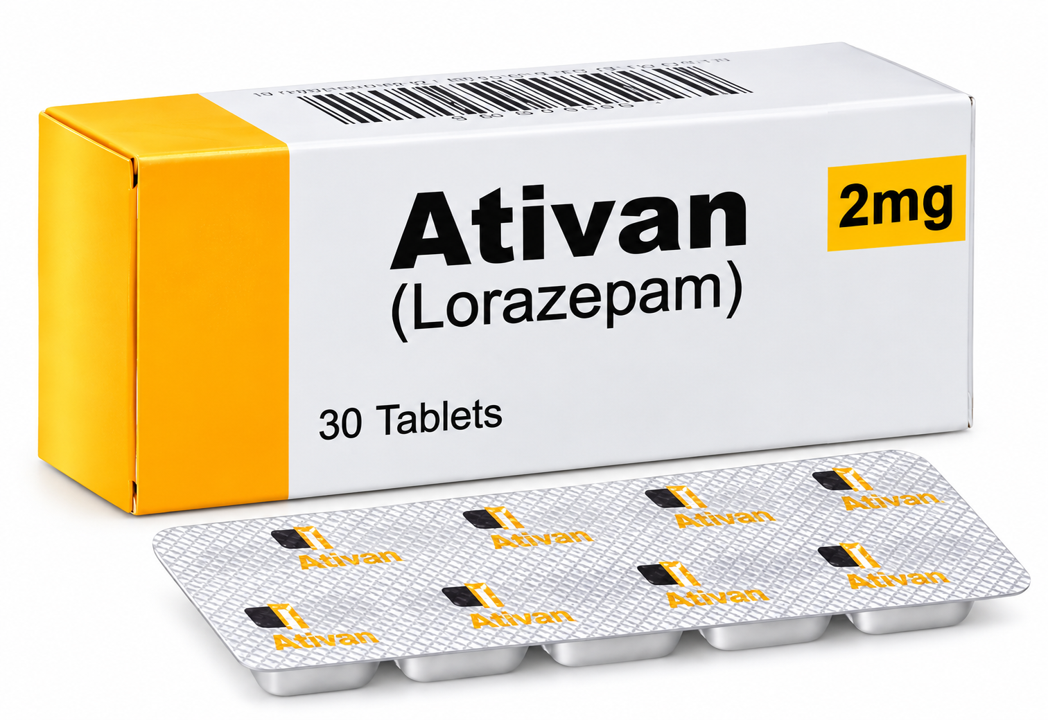 Ativan Lorazepam Packaging Studio Shot Ativan 2Mg - Image 1